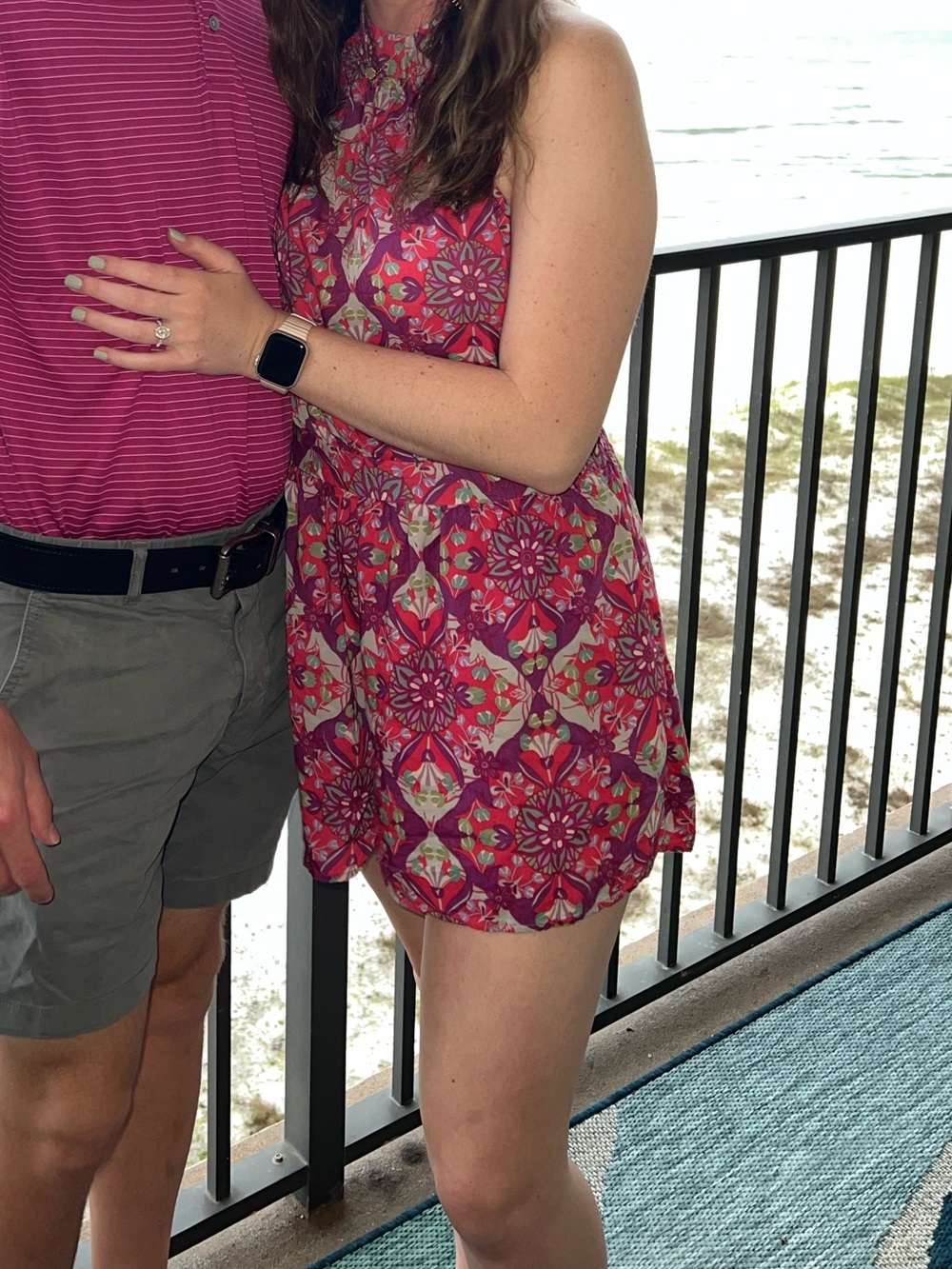 Free People Pink Floral Halter Romper